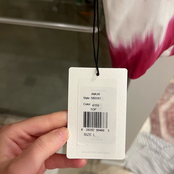 NWT never worn Amur pink and purple tie dye top, originally $248 - Picture 4 of 4